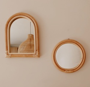 Modern Wooden Wall <b>Mirror</b> <b>Frame</b> Distressed White Finish Handmade Shabby Chic Cottagecore Inspired for Hotel Home Bathroom - Product Image 2