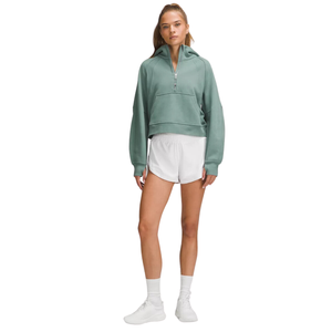 Sweats à capuche respirants anti-rides de qualité supérieure pour femme Sweat à capuche surdimensionné à demi-fermeture éclair Logo et couleur personnalisés - Product Image 1