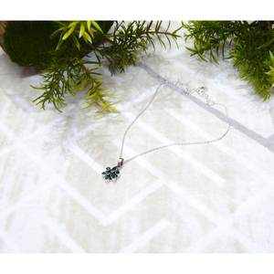 925 Sterling <b>Silver</b> Emerald <b>Necklace</b> with Zircon Gemstone <b>Handmade</b> Jewelry for Women Gift for Her NL0117-GS - Product Image 2