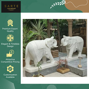 Escultura de Piedra de Lujo para Jardín, Diseño Moderno, Calidad Premium, Estatua de Elefante de Mármol Tallada a Mano a Precio Competitivo - Product Image 3