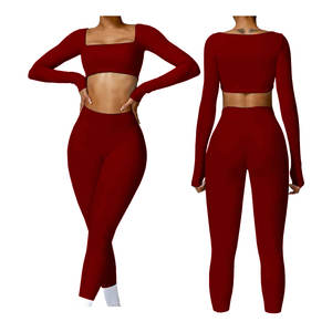 Ensembles de vêtements de sport pour femmes en gros, ensembles de fitness pour la salle de sport, ensembles de yoga, vêtements de sport 2 pièces, soutien-gorge de sport, leggings taille haute, ensemble d'entraînement - Product Image 6
