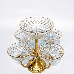 Bol décoratif en verre et métal luxueux, parfait pour les cadeaux, les occasions spéciales, l'affichage, la décoration de table, centre de table, décoration de luxe - Product Image 3