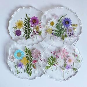 Stylish <b>Clear</b> Coaster Unique Design Marble Look <b>Resin</b> with Gold Plating coaster for Coffee & Tea Drink from India - Product Image 1