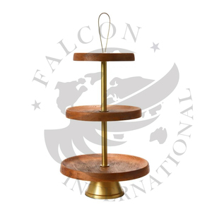 ที่วางเค้กโลหะโบราณที่น่าดึงดูดพร้อมโลหะป้องกันสนิมสำหรับตกแต่งโต๊ะขนมร้านเบเกอรี่มืออาชีพ - Product Image 4