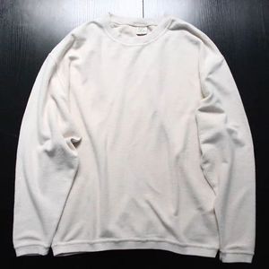 Sweat-shirt à col rond ample en coton pur lavé à l'eau lourde, tricot gaufré, sweat-shirt pour homme et femme, vente en gros - Product Image 4