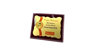 Placa de desplazamiento dorada de calidad superior para premios corporativos o ceremonias de reconocimiento disponibles en suministro mayorista - Product Image 4