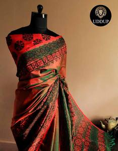 Saris saris de créateur vêtements de fête broderie de mariage travail saris en soie banarasi lourd avec chemisier lourd - Product Image 6