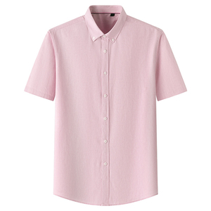 Chemises d'été pour hommes, décontractées, à manches longues, coupe ajustée, grande taille, 100% coton, fil satiné teint, respirantes, prix de gros - Product Image 5