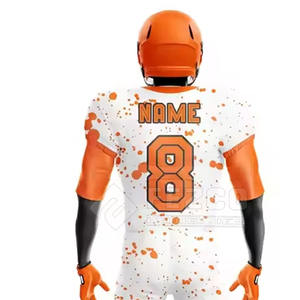 Ensemble de maillot et short de football américain respirant avec logo personnalisé pour hommes, avec design personnalisé et matière 100% polyester - Product Image 6