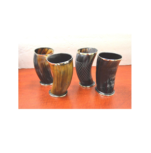 Meilleure qualité de verres à corne à boire Viking naturels pour bar Ware Whisky Vin Verre à bière Verre à corne courte par artisanat de luxe - Product Image 3