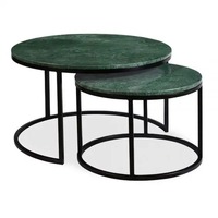 Ensemble de tables basses en marbre de style nordique moderne et luxueux, base en fer, finition thermolaquée, meubles imbriqués pour la maison, l'appartement, le bureau, le bar
