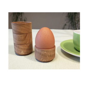 Portavasos de madera para huevos, utensilios y utensilios de cocina, juego de portavasos con forma de huevo de madera Natural ecológico - Product Image 3
