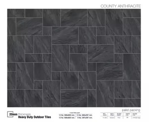 Country Antracite R11 600x900x20mm Azulejo de porcelana de cuerpo completo antideslizante para exteriores Acabado mate para Europa - Product Image 2