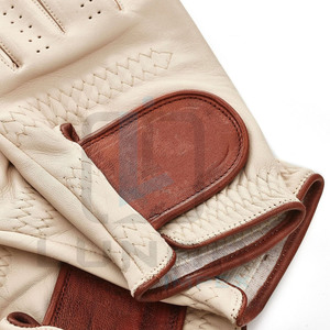 Gants de golf pour hommes en cuir Cabretta de haute qualité, doigts extensibles, sangle de poignet marron, personnalisation des mains, emballage sur mesure - Product Image 4