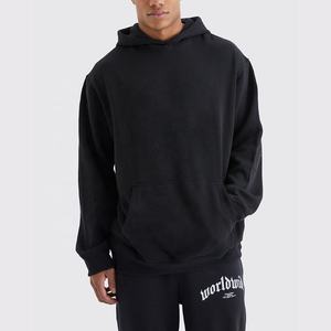 Sudadera con capucha con bordado de hombros caídos y lavado ácido para hombre personalizada 100% algodón ropa de calle de peso pesado para invierno - Product Image 4