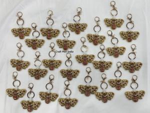 พวงกุญแจโลหะลูกปัดลูกปัดลูกปัดสีเขียวทำด้วยมือพวงกุญแจโลหะลูกปัดเม็ดแก้วขนาดเล็กสีสันสดใสอุปกรณ์เสริมสำหรับผู้หญิง - Product Image 4