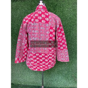 Veste Kantha en coton cousu main unisexe manteau d'hiver tissé pour l'automne tenue décontractée tissu court de fête pour femmes vente en gros - Product Image 6
