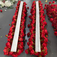 Guirlande de fleurs artificielles roses rouges en soie pour allée de mariage, décoration de toile de fond, fournitures événementielles - Grande Vente
