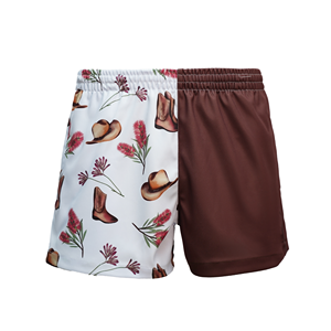 OEM personalizado australiano deportes Rugby League bolsillos profundos cremallera transpirable ropa deportiva sublimación Rugby Footy pantalones cortos para mujeres - Product Image 5