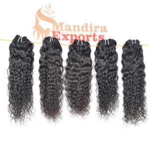 100% paquets vierges bruts non transformés à cuticule alignée extensions de cheveux humains indiens de temple bouclé noir naturel - Product Image 1