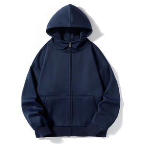 OEM Sudadera Invierno Logotipo personalizado en blanco Liso Casual Grueso Poliéster Polar Fleece Hombres Sudaderas con cremallera - Product Image 5