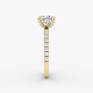 2.5 carats princesse forme laboratoire cultivé diamant Solitaire Accents mariage et bague de fiançailles 14K or jaune F couleur VVS2 clarté - Product Image 3