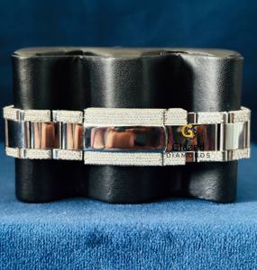 Montre personnalisée de luxe en acier inoxydable glacé pour hommes Top Brand Hip Hop Style VVS Moissanite Diamond Analog Dial Glass - Product Image 6