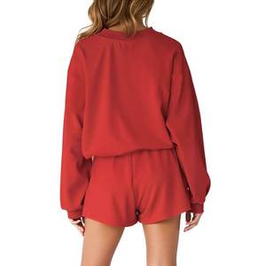 Conjuntos de pijama para mujer, conjuntos de dos piezas, sudaderas de manga larga, conjuntos de salón, Tops y pantalones cortos informales, trajes de otoño - Product Image 2