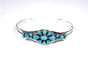 Genuino Kingman turquesa Acero inoxidable brazalete racimo pulsera ajustable hecho a mano Vintage sin níquel sin plomo joyería Unisex - Product Image 2