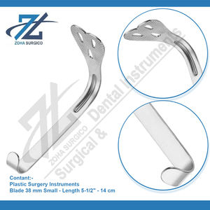 WIEDER-Depresor de lengua dentado, instrumento quirúrgico de extremo de trabajo dentado, 38mm, longitud pequeña, 5-1/2 \ ", 14 cm, fabricante de Pakistán - Product Image 3