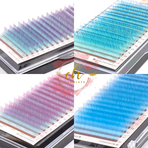 Alta calidad coreana PBT Ombre Color Individual Faux Mink pestañas BC Curl extensiones de pestañas suministros al por mayor con etiqueta privada - Product Image 5
