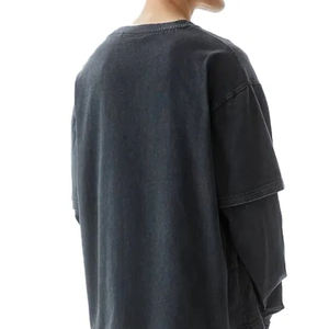 T-shirt ample ample et décontracté en coton pour homme et femme, surdimensionné, délavé à l'acide, style baggy, Hip Hop, unisexe - Product Image 6