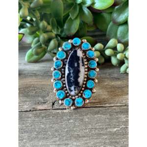 Darlene Begay Turquoise Sterling <b>Silver</b> <b>Adjustable</b> Boho <b>Ring</b> - Product Image 1