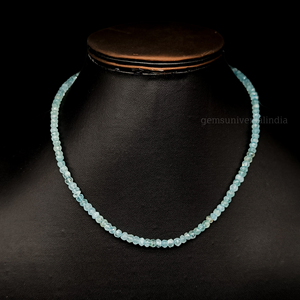 Collar de cuentas de Rondelle facetadas de Aguamarina, collar de cuentas de Aguamarina Natural para hacer joyas, collar delicado para mujer, VENTA - Product Image 2