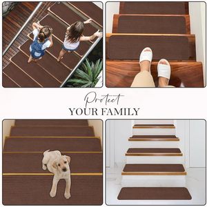 Non-Slip <b>Stair</b> <b>Treads</b> 7 Pack Brown by Netline Home-Flooring Accessories - Product Image 5