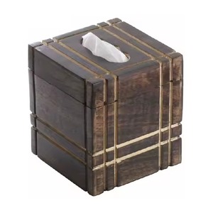 Porte-boîte à mouchoirs en bois pour table, salon ou réception - Product Image 3