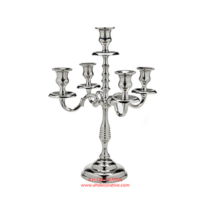 European Style Nickel Plated Metal <b>Candelabra</b> for Wedding Centerpiece for Church High Quality Metal 5 Arm Handmade Candle Holder - Product Image 6