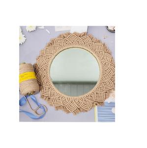 Miroir mural en macramé au design haut de gamme Looks à la mode Finition naturelle Décoration de Noël Couleur fantastique Le plus populaire - Product Image 1