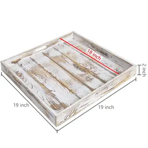 Bandeja de servicio de madera de haya OEM de alta calidad con asa - Product Image 2