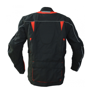 Veste textile personnalisée pour motocyclette de tourisme de protection pour hommes vestes Cordura de moto d'aventure rouges et noires imperméables toutes saisons - Product Image 2