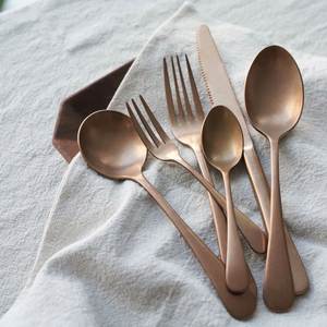 New Arrival Stainless Steel <b>Gold</b> Plated Modern Royal Design Eco-friendly BPA Free Dishwasher Safe <b>Cutlery</b> <b>Set</b> for Party - Product Image 4