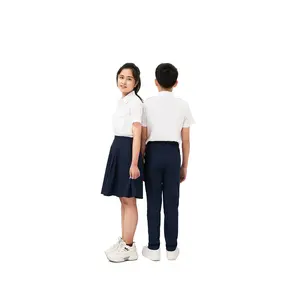 批发来自Sao Mai越南的白色男女通用短袖衬衫-学生最佳制服设计