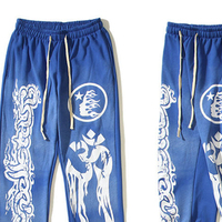 Pantalon de survêtement évasé coupe bootcut personnalisé, imprimé vintage, délavé à l'acide, 100% coton, microfleece, doux, respirant et à séchage rapide