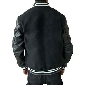 Nuevas chaquetas universitarias Versity de talla grande para hombre, venta al por mayor, chaquetas Versity en blanco, chaqueta Versity de satén Letterman, logotipo personalizado liso - Product Image 6