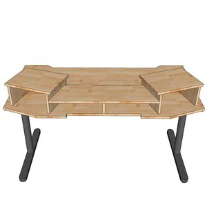 Escritorio Minimalista para Oficina con Superficie de Madera Natural y Patas Redondas de Hierro para Oficina en Casa y Sala de Estar SD68009 - Product Image 5