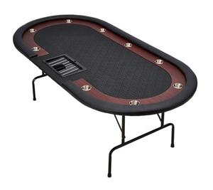 Mesa de póker plegable de madera de grado de casino de lujo moderno patrón redondo/ovalado personalizable mejor calidad para jugar mesas Mahjong - Product Image 4