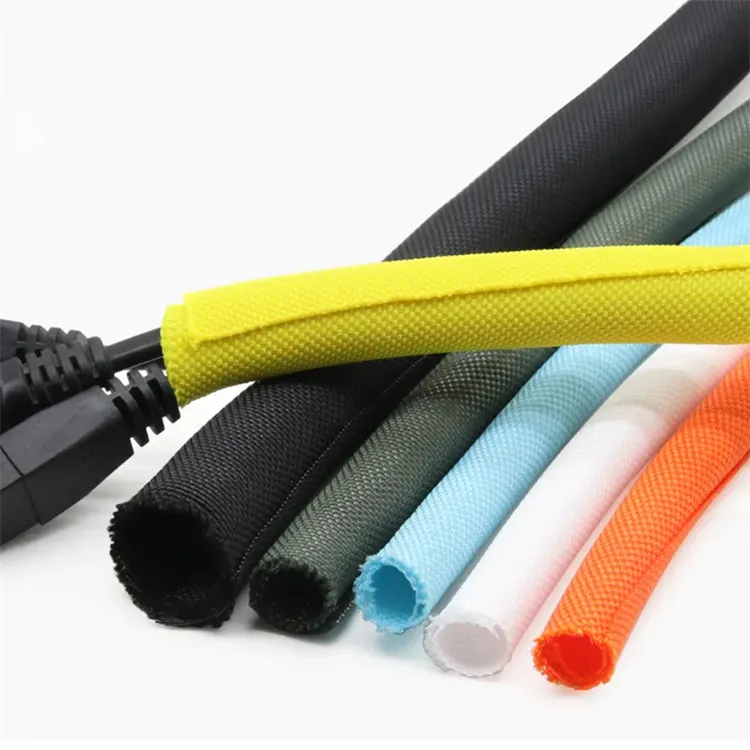 1/3/5M manchon tressé extensible en PET à fermeture automatique tube flexible isolé câble enroulé protecteur à fermeture automatique