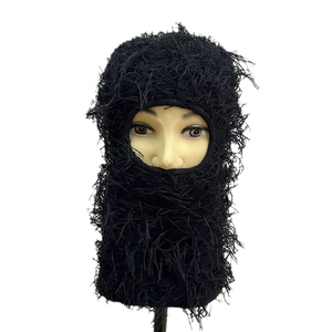 Masque de ski OEM intégral pour l'extérieur, coupe-vent, bonnet d'hiver tricoté en herbe pour hommes, chapeau chaud pour l'hiver, cagoule de ski personnalisée - Product Image 3
