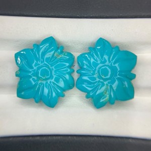 Hecho a mano Mughal Art Carving Beautiful Arizona Turquoise Gemstone Natural Fancy Color Change Optical Effects Oval Cut Jewelry - Product Image 1