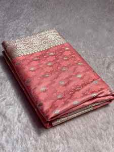 Saree Tradicional Banarasi Mashru Katan Tejido a Mano, Muy Popular, Protección Solar, Secado Rápido, Fácil de Usar en Todas las Estaciones - Product Image 2